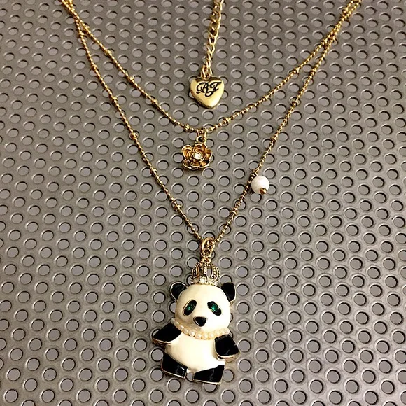 Betsey johnson panda necklace deals